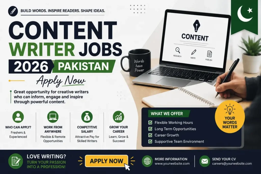 Content Writer Jobs 2026 Pakistan: A Gateway To A Secure Future – Apply Now
