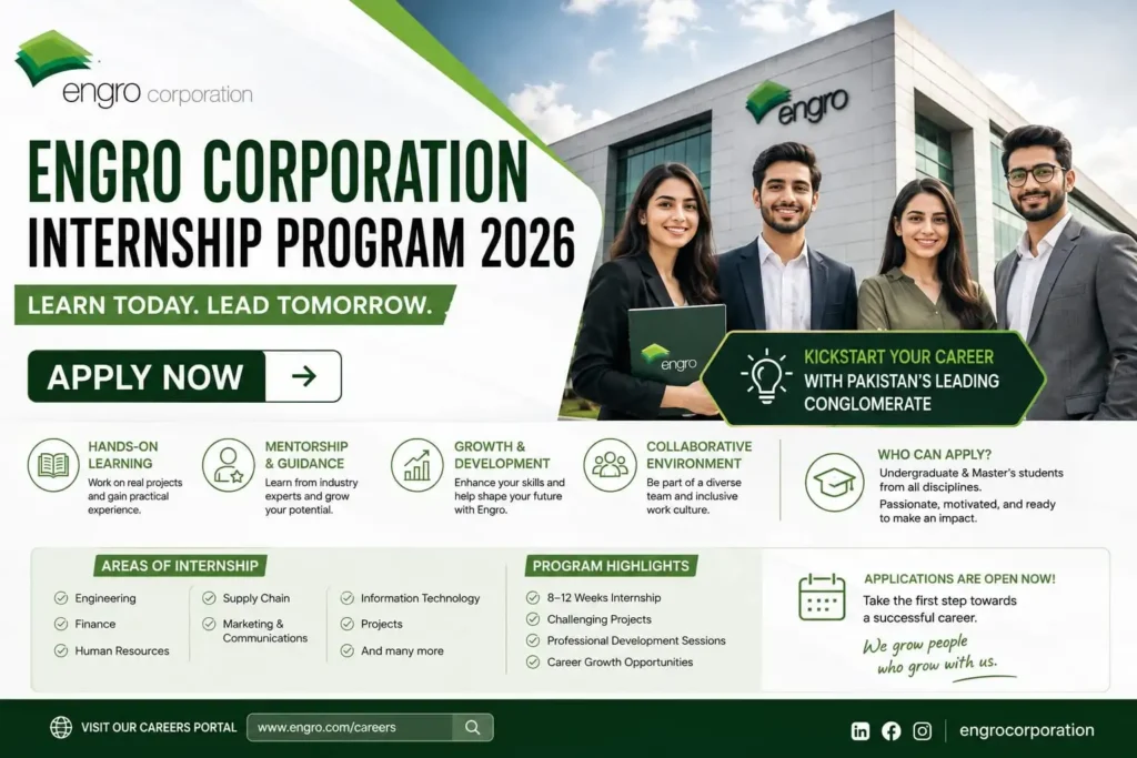 Engro Corporation Internship Program 2026: Learn Today Lead Tomorrow