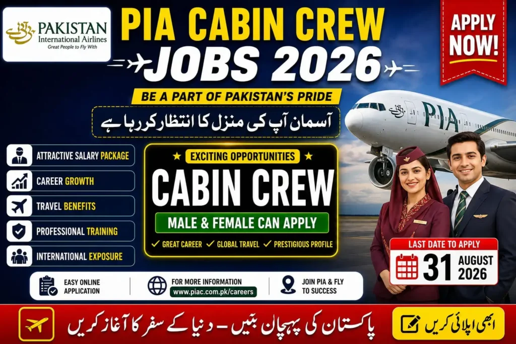 PIA Cabin Crew Jobs 2026 – Turn Your Dream Of Flying Into Prestigious Career – Apply now