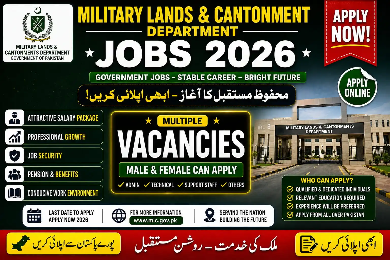 Military Lands and Cantonments Department Jobs 2026 – Apply Now for a Secure Career