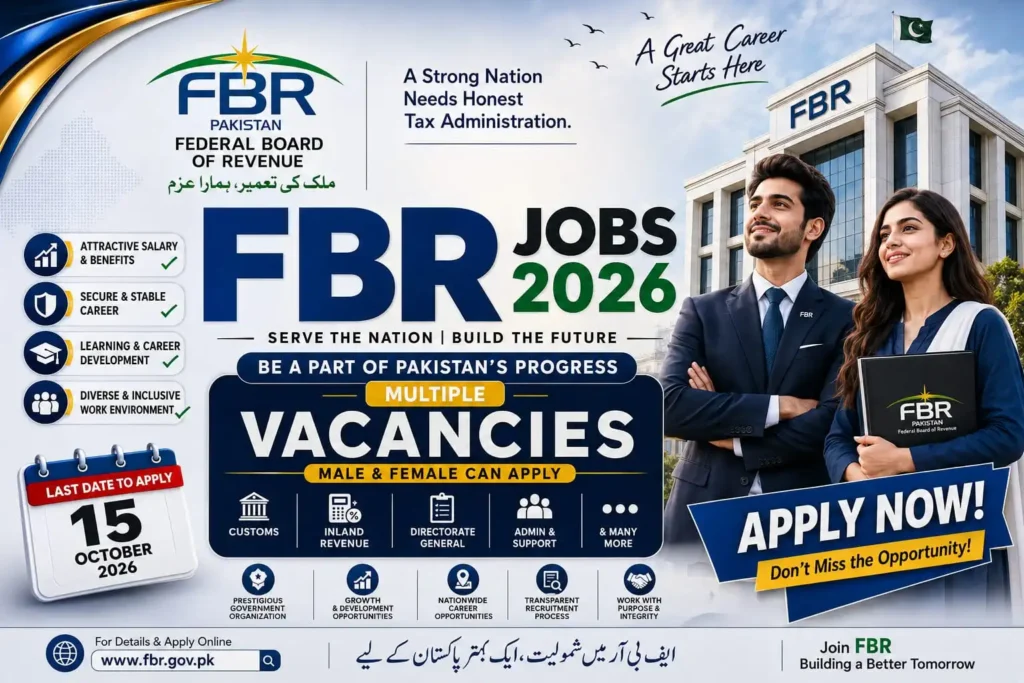 Federal Board Of Revenue FBR Jobs 2026 – Secure Your Job – Apply Now