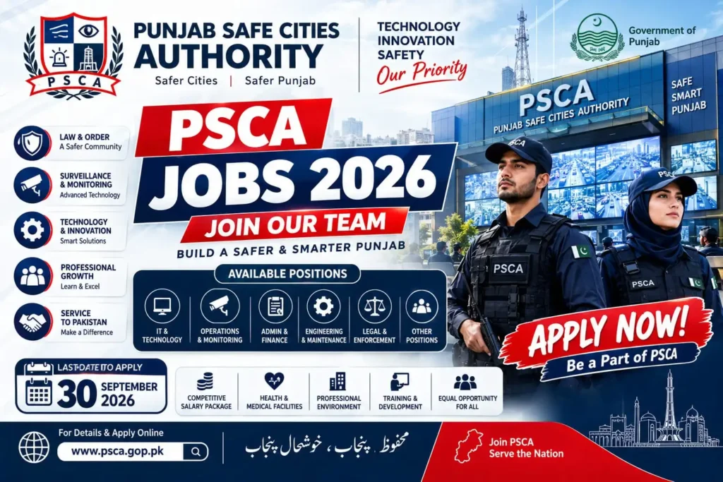 Punjab Safe Cities Authority PSCA Jobs 2026 – Secure Your Job – Apply Now