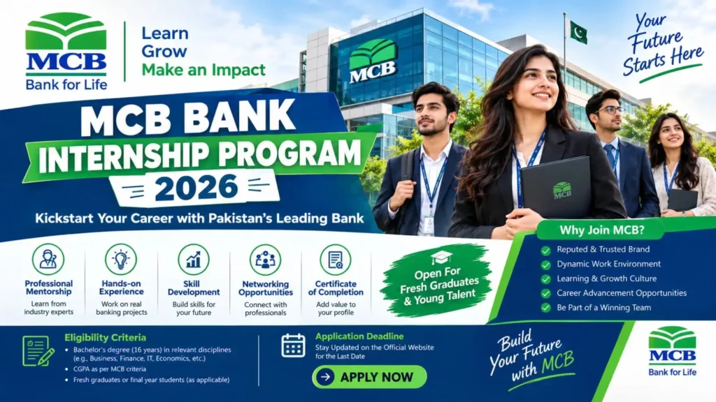 MCB Bank Internship Program 2026 – Learn Today Lead Tomorrow, Apply Online
