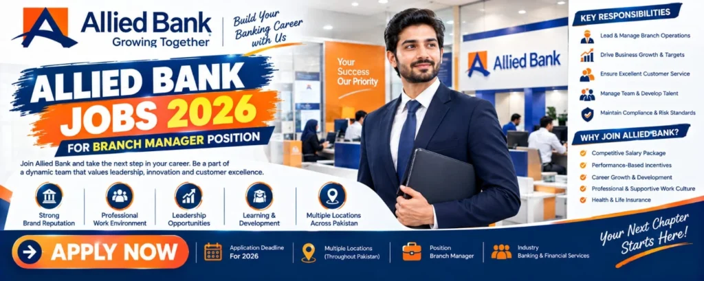 Allied Bank Jobs 2026 – Apply Now For Branch Manager Post