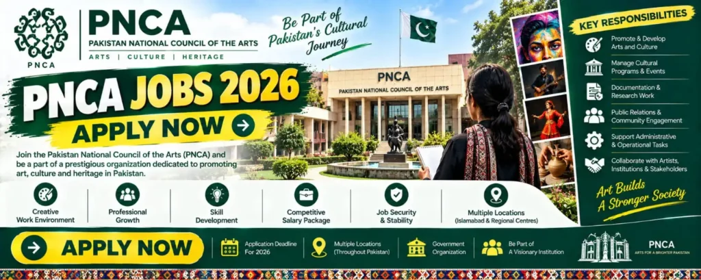 PNCA Jobs 2026: Apply Now for Careers at the Pakistan National Council of the Arts