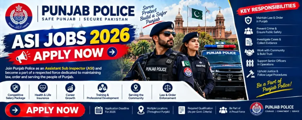 Punjab Police ASI Jobs 2026 – Apply Now for a Respected Career in Law Enforcement