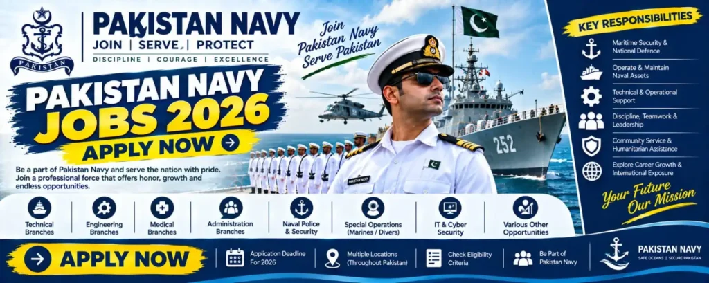Pakistan Navy Jobs 2026 – Apply Now and Set Sail Toward a Respected Career
